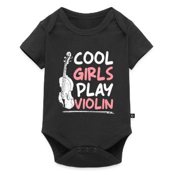 Musician Cool girls play violin - Baby Premium short-sleeve bodysuit - black - Front