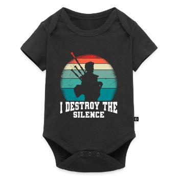 Je détruis le silence Je joue de la cornemuse - Body à manches courtes Premium Bébé - noir - Devant