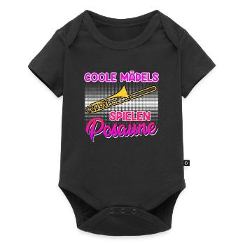 Musicien Les filles cool jouent du trombone - Body à manches courtes Premium Bébé - noir - Devant