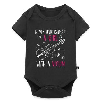Don't underestimate a girl with a violin - Baby Premium short-sleeve bodysuit - black - Front