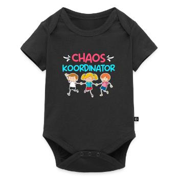 Kinder Chaos Koordinator im Kindergarten - Baby Premium Kurzarmbody - Schwarz - Vorne