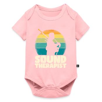 Je suis sonothérapeute je joue de la cornemuse - Body à manches courtes Premium Bébé - rose - Devant