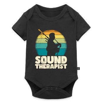 I am a sound therapist I play bagpipes - Baby Premium short-sleeve bodysuit - black - Front