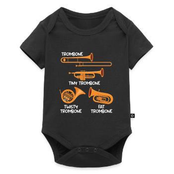 Petit Trombone Curvy Trombone Trombone Épais - Body à manches courtes Premium Bébé - noir - Devant