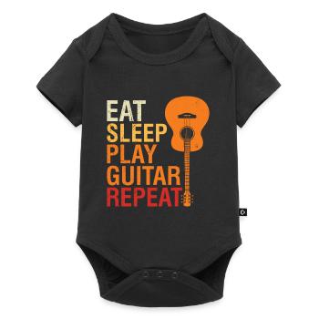Nourriture guitare endormie jouer de la guitare - Body à manches courtes Premium Bébé - noir - Devant