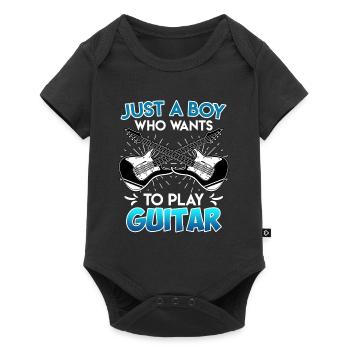 Only a boy who likes to play guitar guitar - Baby Premium short-sleeve bodysuit - black - Front