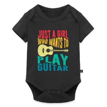 Musicien Seulement une fille qui aime jouer de la guitare - Body à manches courtes Premium Bébé - noir - Devant