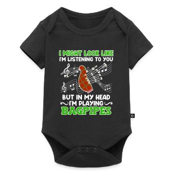 Seems like I'm listening but head plays bagpipes - Baby Premium short-sleeve bodysuit - black - Front