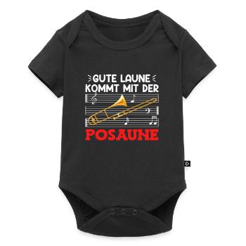 L’humeur du musicien vient avec le trombone - Body à manches courtes Premium Bébé - noir - Devant