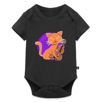 Musicien avec chat je joue du violon - Body à manches courtes Premium Bébé - noir - Devant
