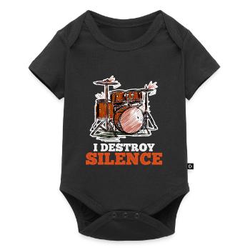 Je détruis le silence avec ma batterie - Body à manches courtes Premium Bébé - noir - Devant