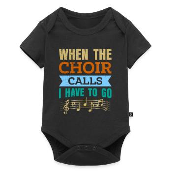 When the choir calls I have to go Music notes - Baby Premium short-sleeve bodysuit - black - Front