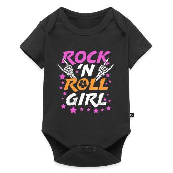 Je suis une rock girl rock n roll - Body à manches courtes Premium Bébé - noir - Devant