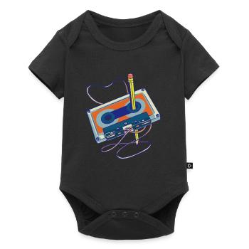 Enregistrer des chansons radio cassette enregistreur cassette - Body à manches courtes Premium Bébé - noir - Devant