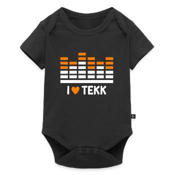 Club DJ Musik ich liebe TEKK Techno - Baby Premium Kurzarmbody - Schwarz - Vorne