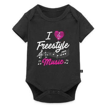 Ich liebe Freestyle Musik - Baby Premium Kurzarmbody - Schwarz - Vorne