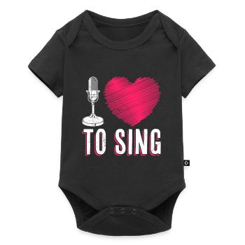 Music I love to sing - Baby Premium short-sleeve bodysuit - black - Front