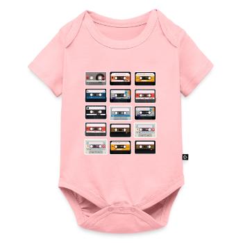 Je suis un enfant des années 90, des cassettes des années 90 - Body à manches courtes Premium Bébé - rose - Devant