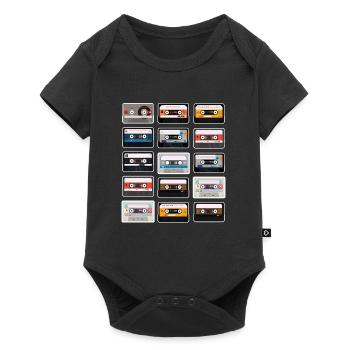Je suis un enfant des années 90, des cassettes des années 90 - Body à manches courtes Premium Bébé - noir - Devant