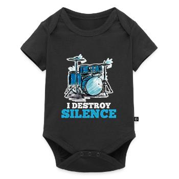 Je détruis le silence avec ma batterie - Body à manches courtes Premium Bébé - noir - Devant