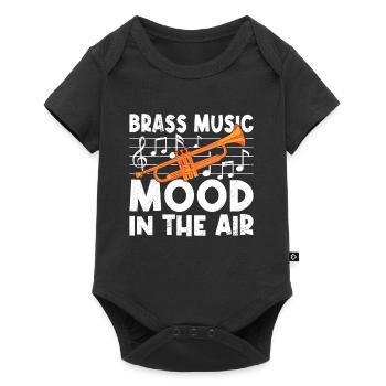 Stimmung in der Luft Blasmusik Orchester Trompete - Baby Premium Kurzarmbody - Schwarz - Vorne