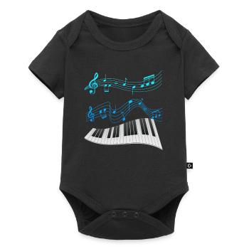music play piano pianist i love sheet music - Baby Premium short-sleeve bodysuit - black - Front