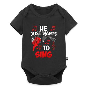 Musician Singer He doesn't do anything, he just wants to sing - Baby Premium short-sleeve bodysuit - black - Front