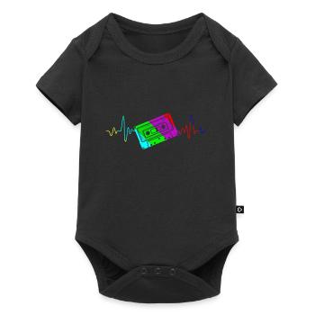Walkman Mon cœur bat pour les cassettes - Body à manches courtes Premium Bébé - noir - Devant