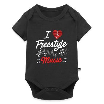 Ich liebe Freestyle Musik - Baby Premium Kurzarmbody - Schwarz - Vorne