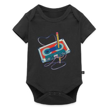 Record Songs Radio Cassette Recorder Cassette - Baby Premium short-sleeve bodysuit - black - Front