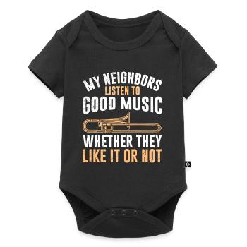 Les voisins écoutent de la musique, qu’ils le veuillent ou non Trombone - Body à manches courtes Premium Bébé - noir - Devant