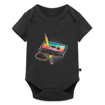 I'm retro vintage I listen to cassettes - Baby Premium short-sleeve bodysuit - black - Front