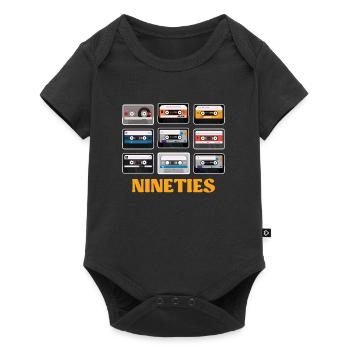 I am a child of the 90s cassettes 90s - Baby Premium short-sleeve bodysuit - black - Front