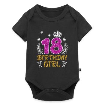 18 years girl 18th birthday - Baby Premium short-sleeve bodysuit - black - Front