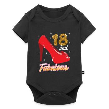 18 years girl 18th birthday - Baby Premium short-sleeve bodysuit - black - Front