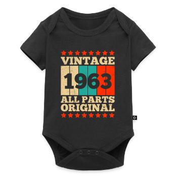 60e anniversaire toutes les pièces d’origine 60 ans - Body à manches courtes Premium Bébé - noir - Devant