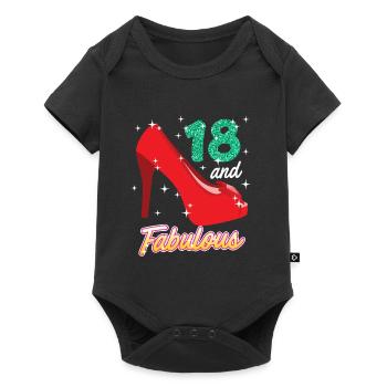 18 years girl 18th birthday - Baby Premium short-sleeve bodysuit - black - Front