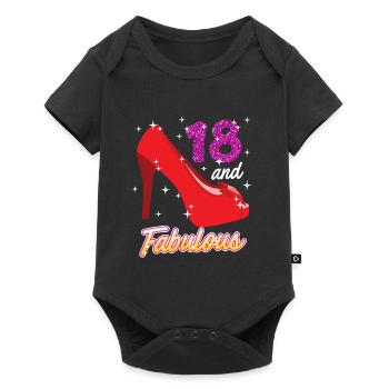18 years girl 18th birthday - Baby Premium short-sleeve bodysuit - black - Front
