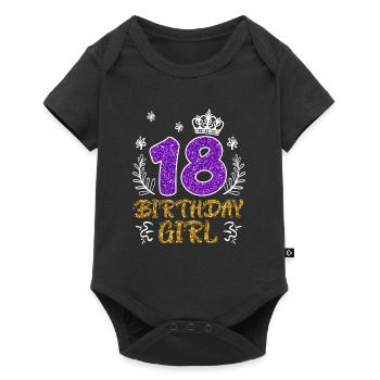 18 years girl 18th birthday - Baby Premium short-sleeve bodysuit - black - Front