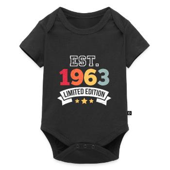 60e anniversaire Original 1963 60 ans - Body à manches courtes Premium Bébé - noir - Devant