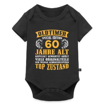 Oldtimer 60 Jahre alt 60. Geburtstag - Baby Premium Kurzarmbody - Schwarz - Vorne