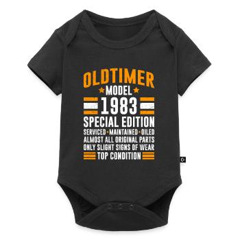 1983 Oldtimer alle Teile original 40 Jahre - Baby Premium Kurzarmbody - Schwarz - Vorne