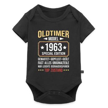 Oldtimer Modell 1963 60 Jahre 60. Geburtstag - Baby Premium Kurzarmbody - Schwarz - Vorne