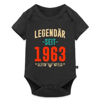 Legendär seit 1963 60. Geburtstag 60 Jahre - Baby Premium Kurzarmbody - Schwarz - Vorne
