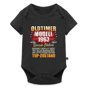 Oldtimer 1963er Modell 60 Jahre Männer - Baby Premium Kurzarmbody - Schwarz - Vorne