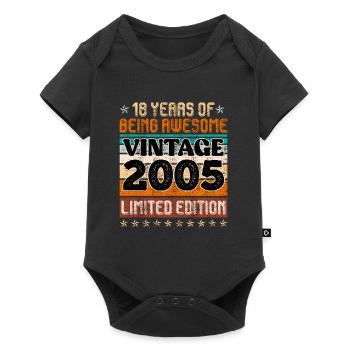 18 years awesome 18th birthday boy 18 years - Baby Premium short-sleeve bodysuit - black - Front