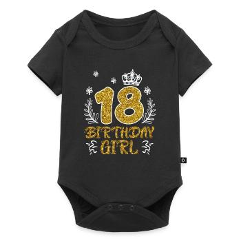 18 years girl 18th birthday - Baby Premium short-sleeve bodysuit - black - Front