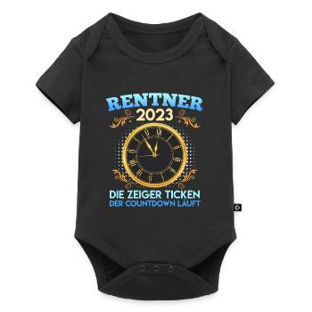 Rentner 2023 die Zeiger ticken Renteneintritt - Baby Premium Kurzarmbody - Schwarz - Vorne
