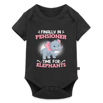 Time for elephants Zoo visitors pension - Baby Premium short-sleeve bodysuit - black - Front