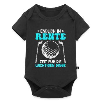 Golfer in Rente Zeit für wichtigen Dinge - Baby Premium Kurzarmbody - Schwarz - Vorne